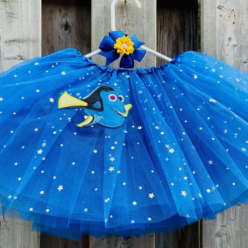 Cartoon Tutu Hair Clip 2 Pcs Set 4 Full Layer Kid Tutu Birthday Outfit Dress